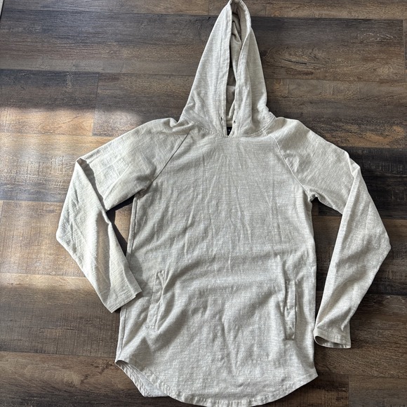 PacSun Tops - PACSUN Longer Fit Hoodie Small Khaki Rounded Hem Casual